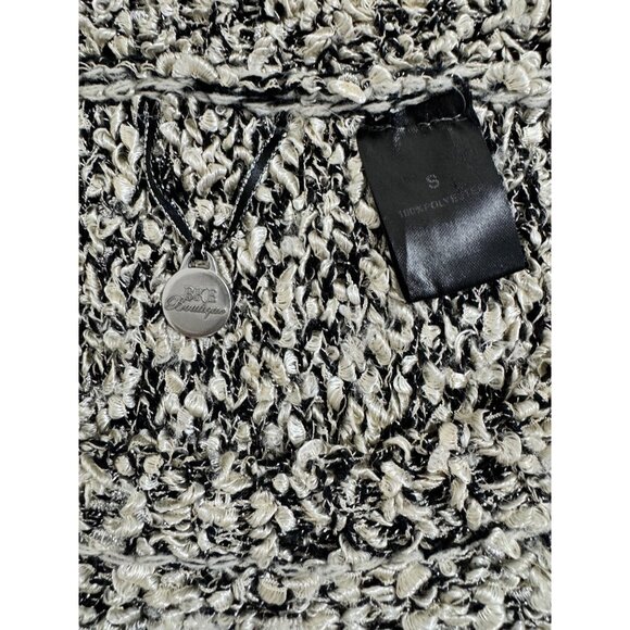 Size Small BKE Boutique Buckle Lace Sleeves Sweater Chunky Knit Soft Metallic - Picture 5 of 6